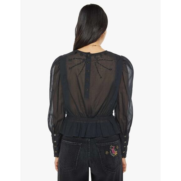 Mother Women Invisible Ink Sheer Lace The Straight Classic Blouse Top Size L - Picture 4 of 4